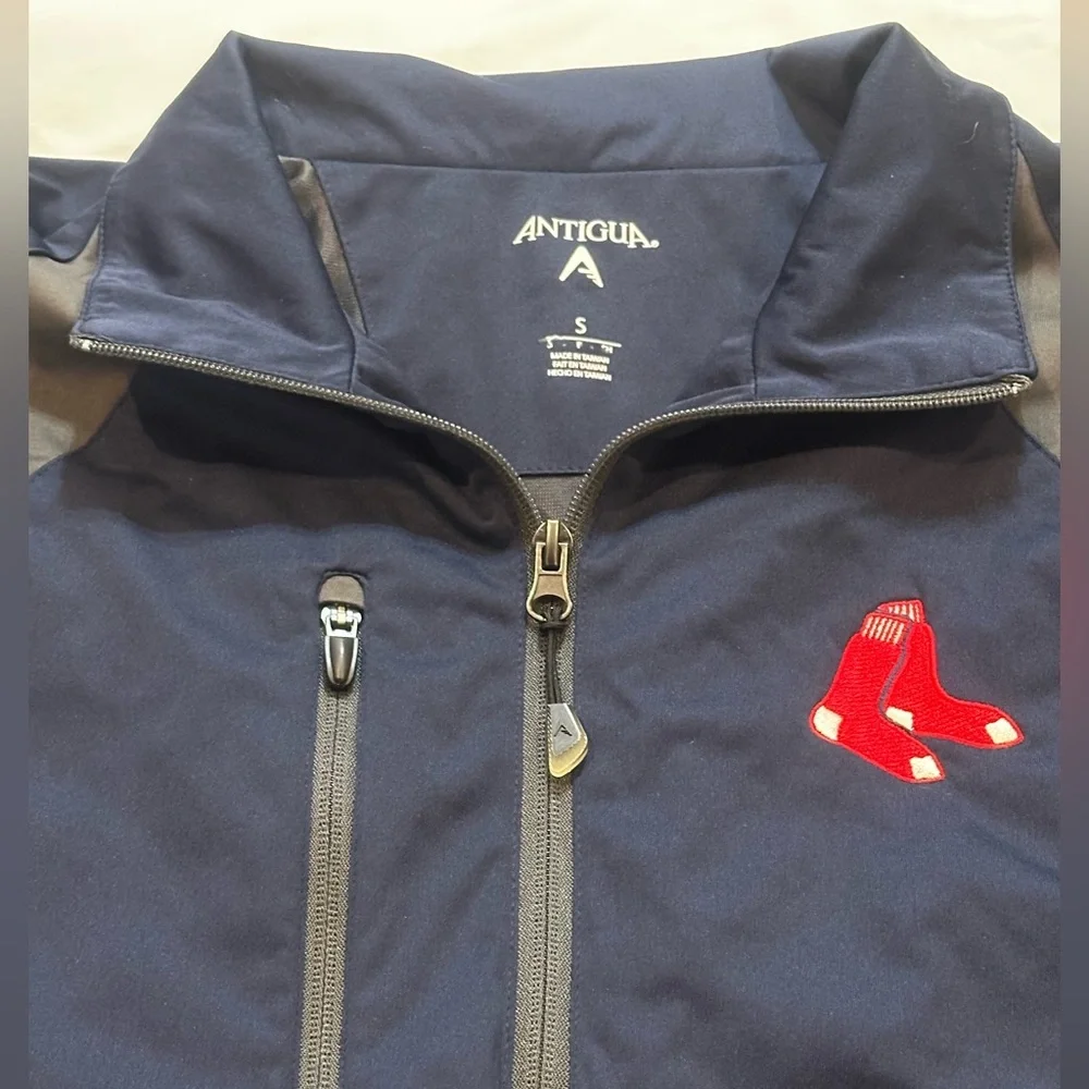 Antigua Boston Red Sox Quarter Zip Jacket Navy Blue Size Small MLB Pullover